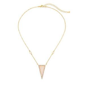 Rosy Minimalist Resin Rhinestone Crystal Gold Pendant Delicate Necklace